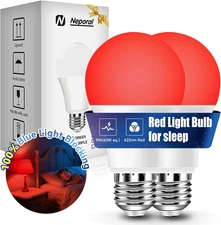 625Nm 9W Red Light Bulbs for Sleep, 100% Blue Light Blocking Light Bulbs for Mel
