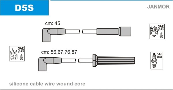 Janmor ZüNdleitungssatz D5S FüR Daewoo Espero Klej Silikon-image