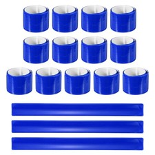 16Pcs Reflective Arm Bands, 11.8"High Visibility Bands, Blue  Square 