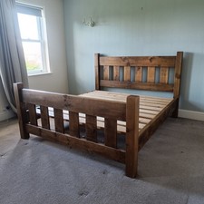 Indigo Plank Super King Size Solid Wood Bed