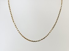 18" 14K Yellow Gold 2.1mm Diamond Cut Box Chain Necklace 5G AM1086928 