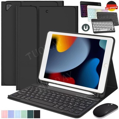 QWERTZ Tastatur Maus Hülle Für iPad 7/8/9th Generation 10.2 Zoll mit Stifthalter