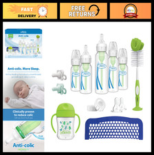 Natural Flow Anti-Colic Baby Feeding Set - Newborn Bottles, Soft Spout Cup, Paci