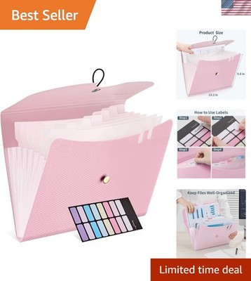 7 Pockets Expanding File Folder, A4 Size Accordion File Folders with 12 Label...