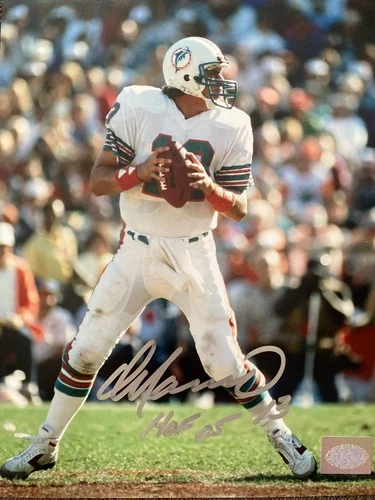 Dan Marino Autographed Dolphins Signed 8x10 Photo,  COA . HOF