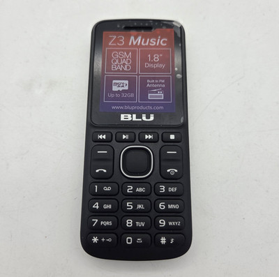 BLU Z3 Music GSM Unlocked 1.8'' Dual Sim FM Radio Cellphone - Tested Works