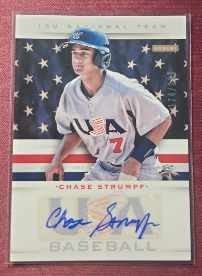 2013 Panini USA Baseball Box Set #17 Chase Strumpf 15U Team (RC) Auto #174/299!