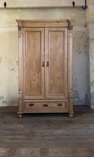 ANTIQUE Solid PINE WARDROBE, Armoire, Farmhouse, Vintage, Rustic, Storage