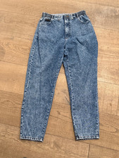 tage 80s Lee Acid Wash Mom Jeans Sz 12 MED High Rise Elastic Waist USA Made