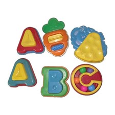 VTG Fisher Price Refrigerator Magnets ABC Letters Shapes Food 1995 Lot of 6