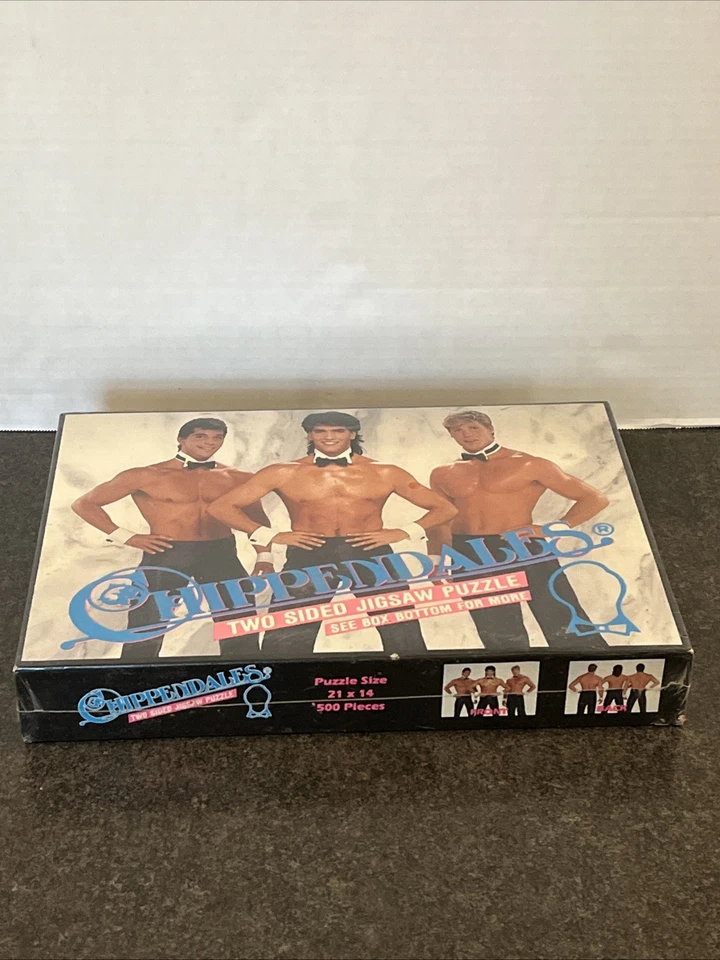 VTG Chippendales Dancers Two Sided Jigsaw Puzzle 500 Pieces SEALED NOS🔥 - Image 4 of 4