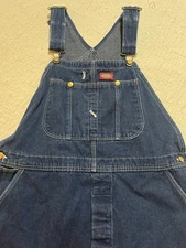 Mens Dickies Bib Overalls Dark Blue Denim Carpenter Farmer Workwear 40 x 27.5