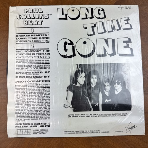 PAUL COLLINS BEAT Long Time Gone Vinyl LP French Import Closer Records - Picture 2 of 8