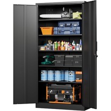 72 Metal Storage Cabinet with Lock 5 Adjustab...