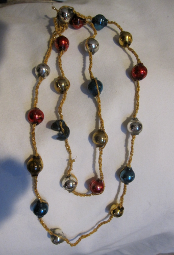 Collana Natalizia Vintage Vetro Mercurio Perline Ghirlanda 36" Perline Singole - Foto 11 di 15