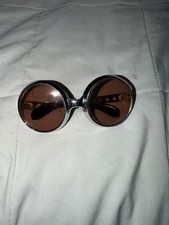 60s Retro Round Sunglasses: Silver Chromed Rim