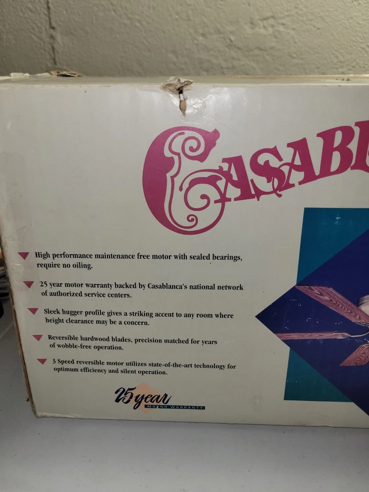 Vintage Casablanca Augusta Ceiling Fan 1994 52” Polished Brass - Image 3 of 4