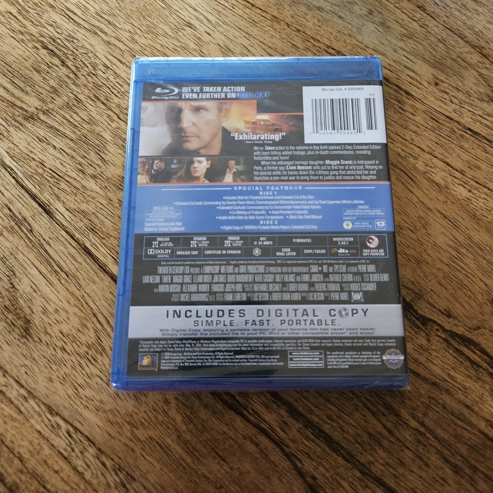 Taken 1 (Blu-ray Disc, 2009, 2-Disc Set, Extended Cut) Liam Neeson NIP - Image 2 of 3