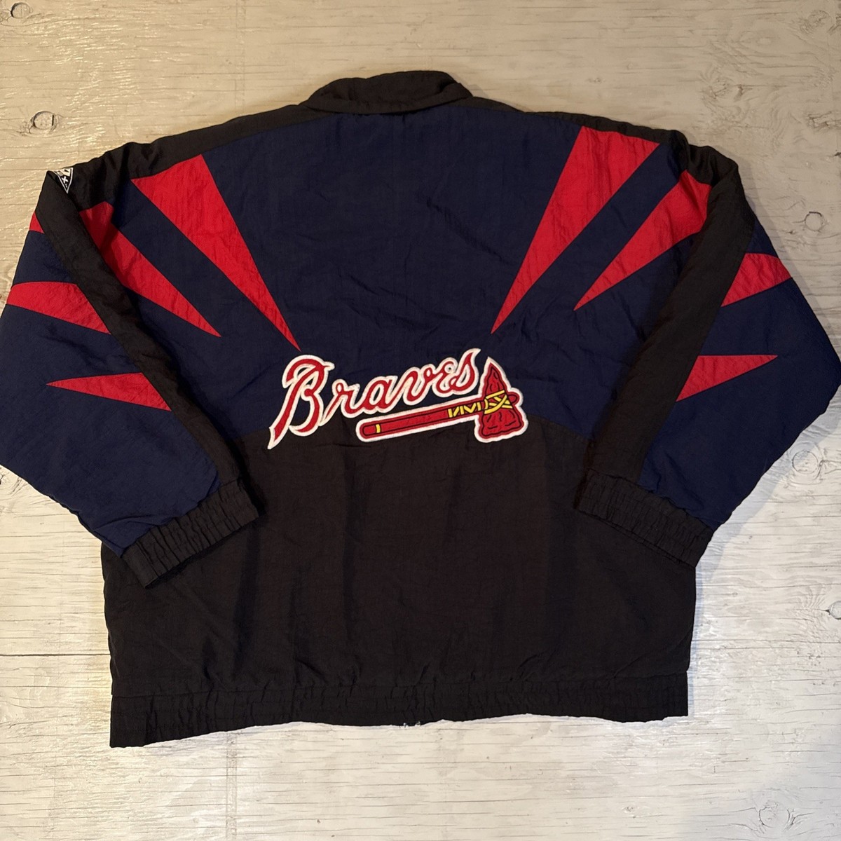 MLB アトランタ・ブレーブス ジャケット XL Vintage 90s MLB Apex Atlanta Braves Shark tooth Full Zip Baseball