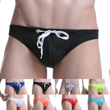 Men Swimwear Briefs Bikini Swimming Brief Comfort Underwear Drawstring