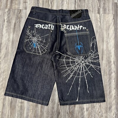 Vintage Ablanche Shorts Death Penalty Spider Jean Shorts Y2K