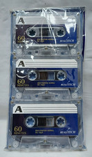 Audio Cassette Tapes 60 Minutes New Sealed 3 Pack Realitech Blanks 180 Minutes