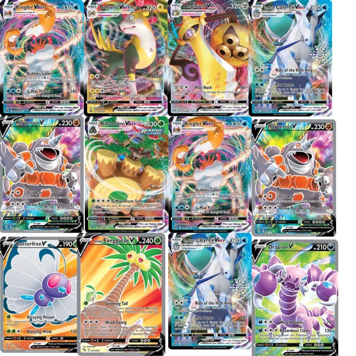 Lote de 7 Cartas de Pokémon Reverse Foil - Slightly Played em inglês