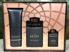 BVLGARI MAN IN BLACK 100ML 15ML EDP SPRAY/ 100ML SHAMPOO SHOWER GEL GIFT SET