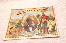 ALT ETIKETT WERBUNG ZIGARREN GRANDIOSO GR 11x9cm