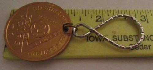 Alcoholics Anonymous AA 24 Hour Aluminum Keychain Medallion Token Chip Sober - Picture 2 of 6