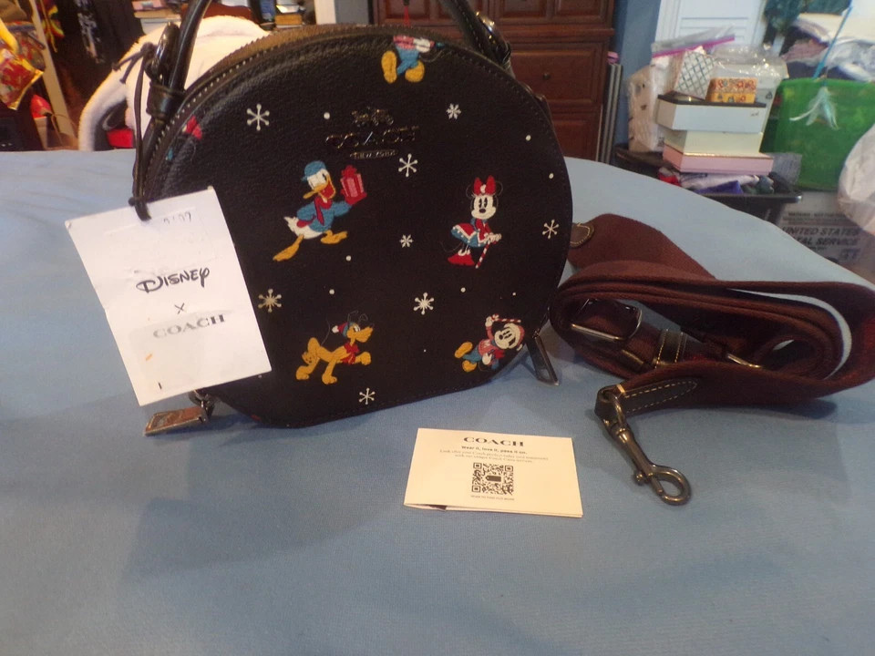 NEW COACH Signature DISNEY CANTEEN Crossbody PURSE Mickey Minnie Donald Goofy - Image 2 of 4