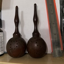 Vintage Wooden Maracas Salt and Pepper Shakers Miami Maracas Collectible Decor