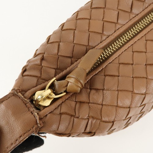 Authentic BOTTEGA VENETA Intrecciato Leather Hand Bag Gold HDW Brown Used F/S - Picture 19 of 23
