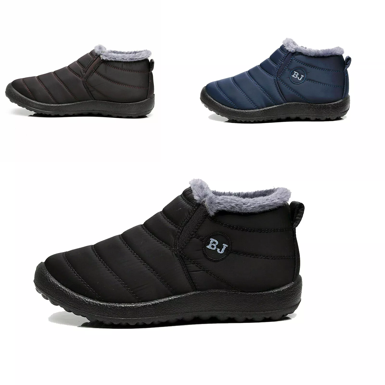 Mens Snow Boots Warm Fur Lined Ankle Waterproof Slip On Outdoor Winter Shoes Mens Snow Boots Warm Fur Lined Ankle Waterproof Slip On Outdoor Winter Shoes