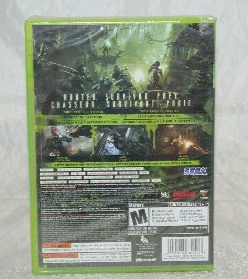 Alien vs. Predator (Microsoft Xbox 360, 2010) for sale online