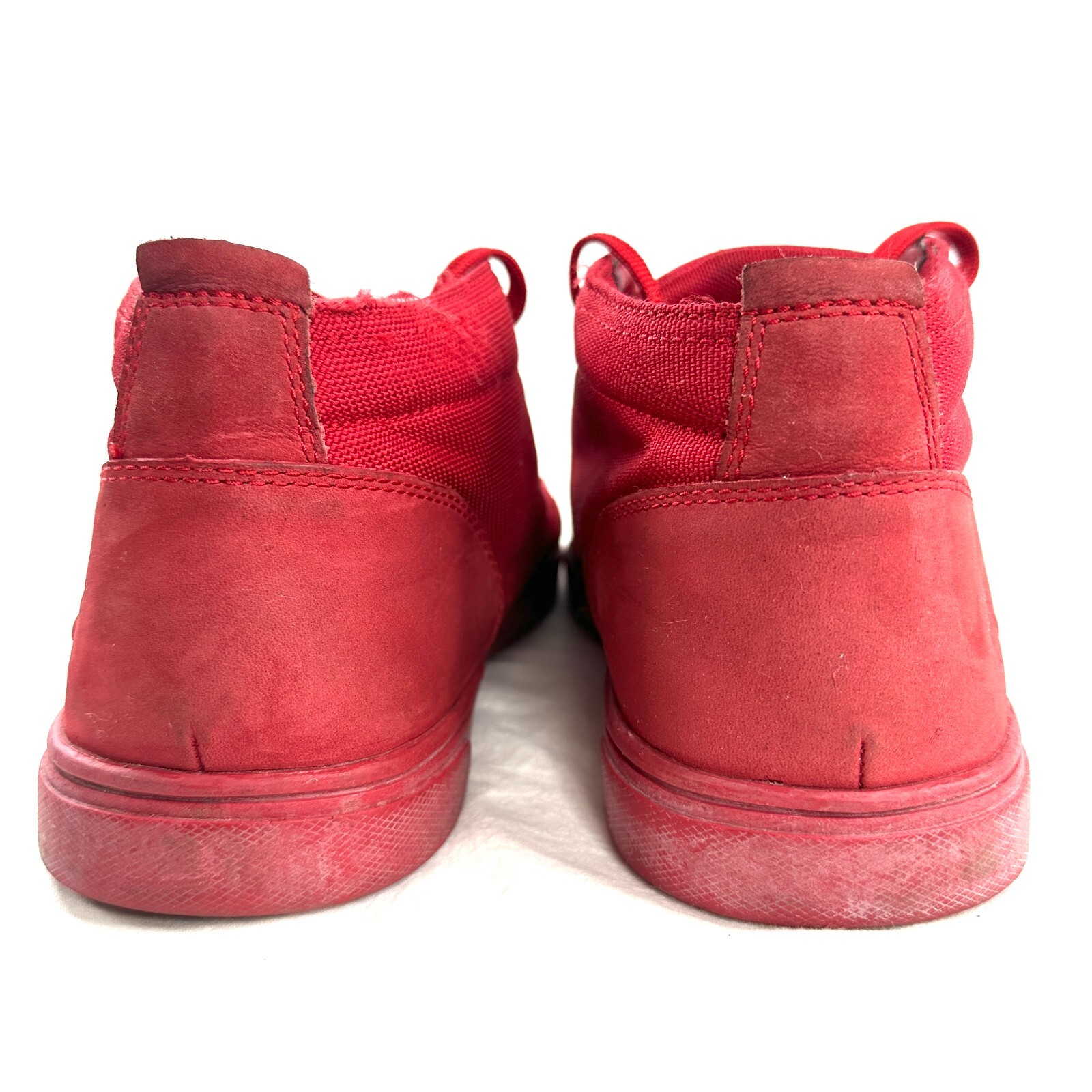SAOLA Scarpe da ginnastica Timberland da uomo taglia 12 rosse in pelle tela chukka suola stick grip