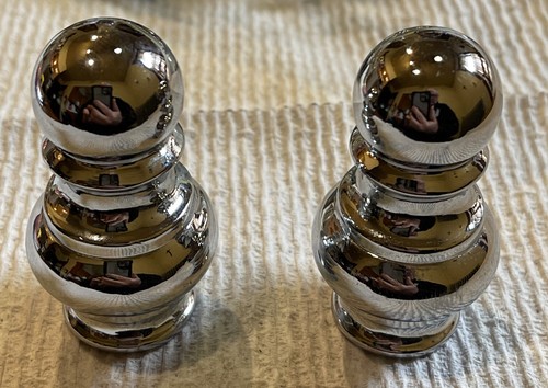 Set Of 2 Polished Nickel Curtain Rod Finial 2.5” Unthreaded 5/8” Fit - Picture 3 of 4