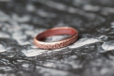 Copper Ring Stackable Hammered Rings band Size 7 Wedding Ring Unisex 3mm width