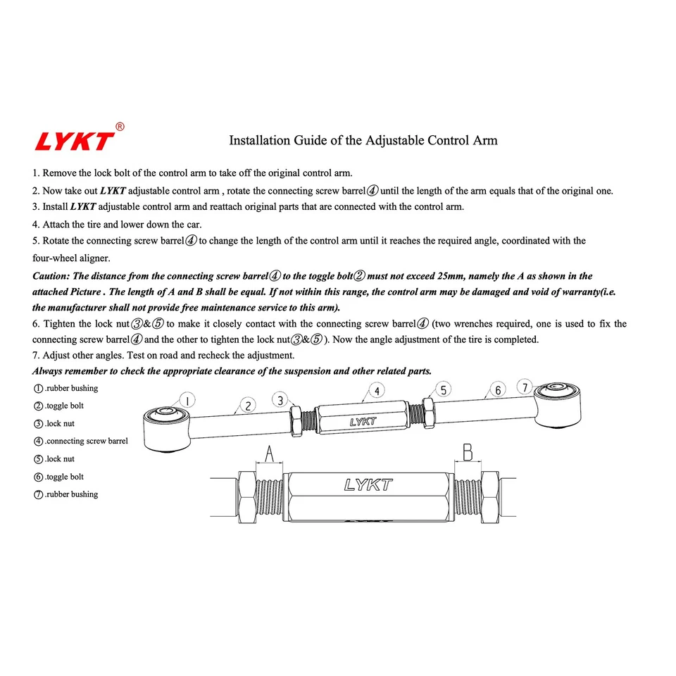 LYKT 2pcs Alignment Arms Rear Toe Kit for Hyundai Sonata、XG300、XG350 & Kia Optim - Image 2 of 4