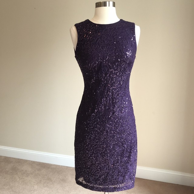 purple sequin party dress