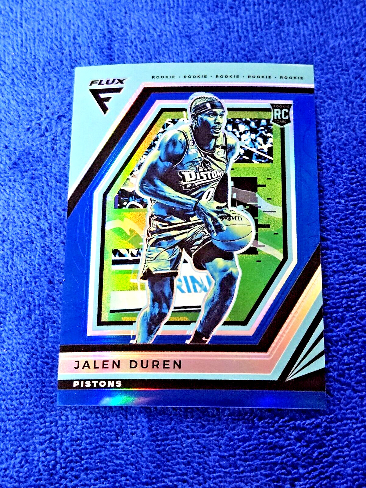 2022-23 Panini FLUX Jalen Duren Rookie Blue Prizm /99 Color Match RC #226 Mint