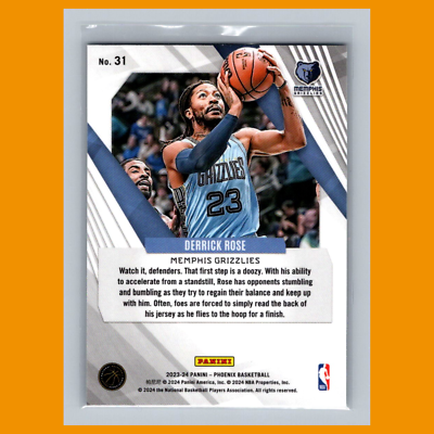 Derrick Rose #31 2023 Panini Phoenix Memphis Grizzlies Basketball