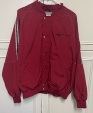 1990s Nike Snap Zip Lined Windbreaker Men s Size L Red Jacket Nov