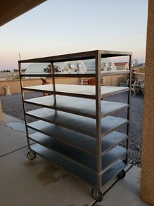 LAKESIDE STEEL 8-SHELF COMMERCIAL  / UTILITY / TRANSPORT CART ROLLING UNIT #464