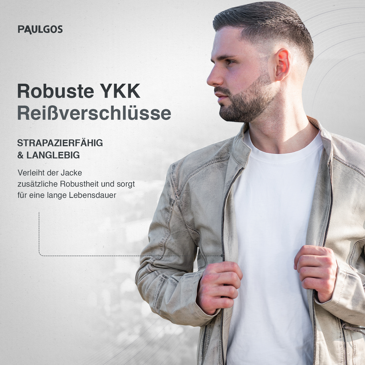 PAULGOS Herren Lederjacke Echtes Leder Jacke in Farben S-7XL Design