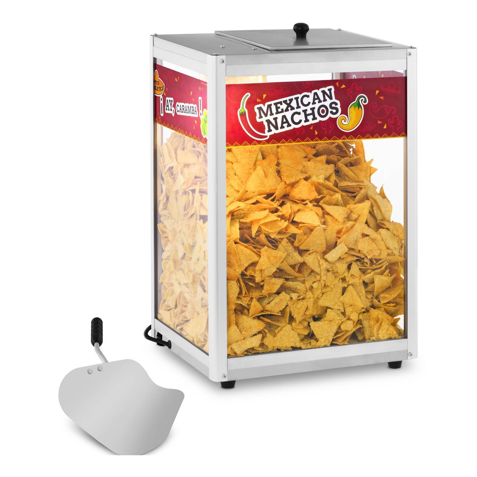 Nacho Wärmer Original Wärmetheke 160 Watt 65 °C Nacho Erdnüsse Popcorn Edelstahl