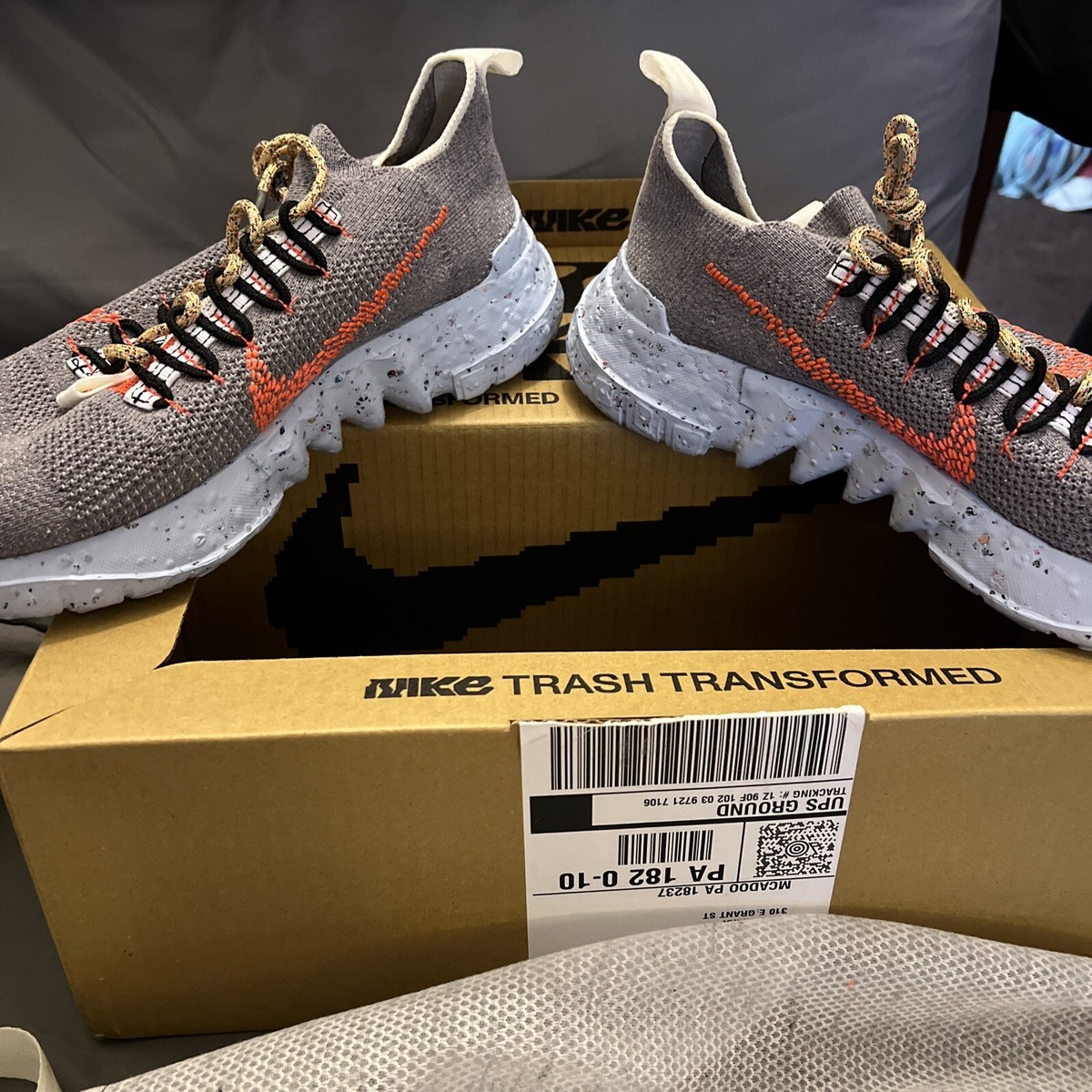 Nike Space Hippie 01 Vast Grey Hyper Crimson Size 11 Mens | eBay