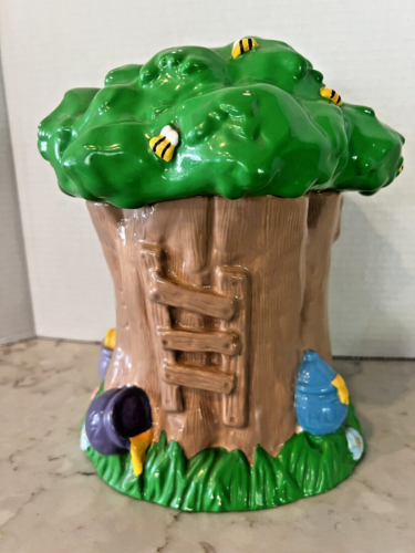 Vintage Disney Winnie the Pooh Hunny "Honey" Tree w/ Piglet Cookie Jar (READ) - Picture 4 of 14