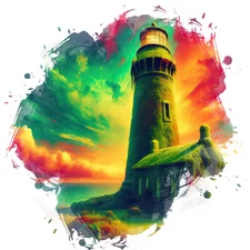 XXL 18X18 Car Sticker Watercolor Lighthouse Weatherproof Vinyl Decal