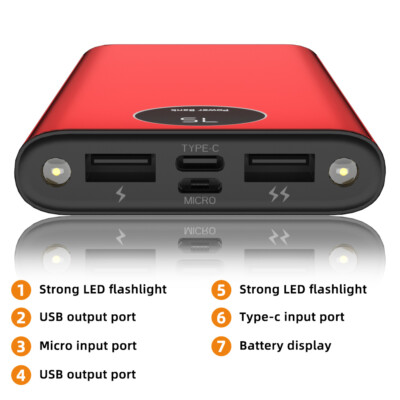 900000MAH Portable Power Bank LCD LED 2 USB Battery Charger For Mobile Phone-